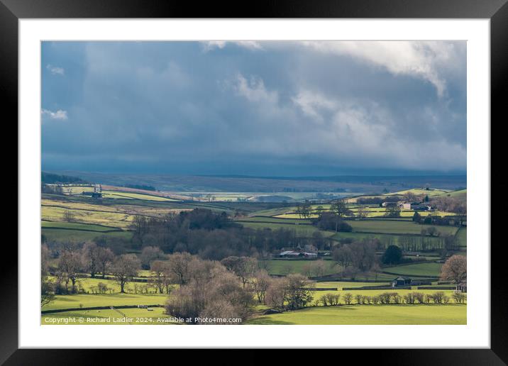 Lunedale Light and Shadows from Whistle Crag Framed Mounted Print by Richard Laidler