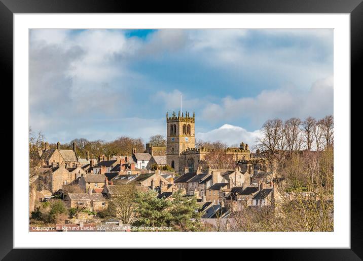 St Marys Parish Church, Barnard Castle, from Startforth Framed Mounted Print by Richard Laidler