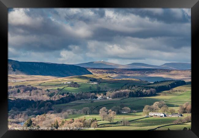 Upper Teesdale Sunshine and Shadows from Stable Edge Framed Print by Richard Laidler