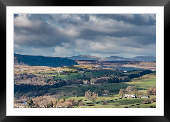 Upper Teesdale Sunshine and Shadows from Stable Edge Framed Mounted Print by Richard Laidler
