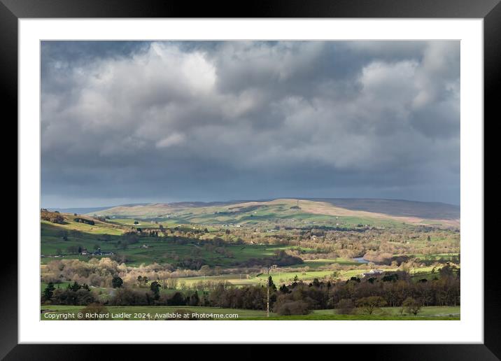 Patchy Sun on Lunedale from Folly Top Framed Mounted Print by Richard Laidler