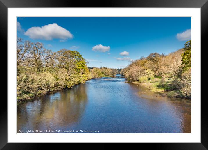 River Tees Upstream from Silver Bridge, Barnard Castle, Teesdale Framed Mounted Print by Richard Laidler