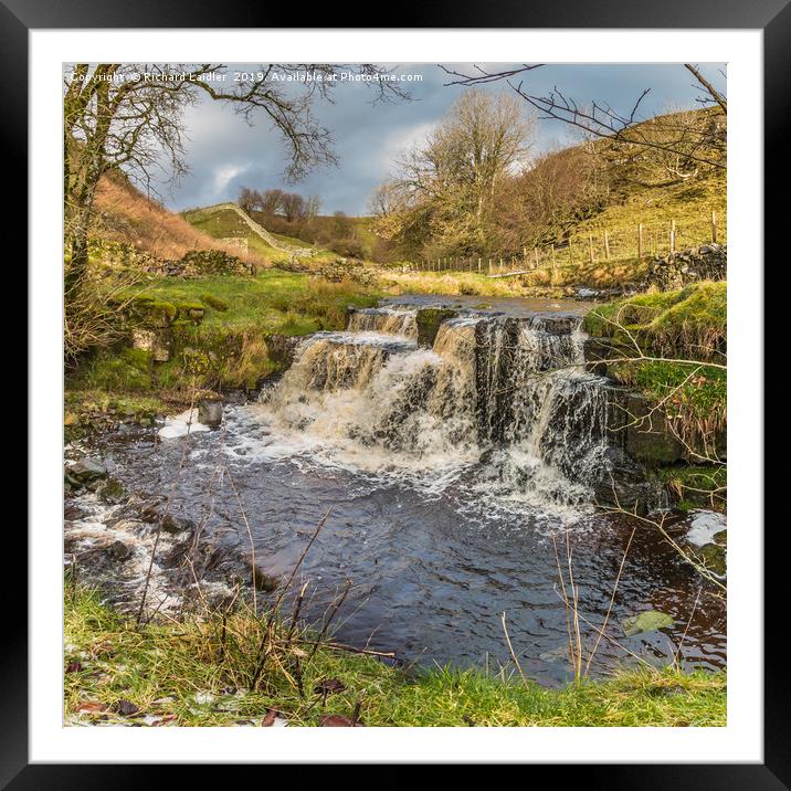 Waterfall on Ettersgill Beck, Upper Teesdale Framed Mounted Print by Richard Laidler