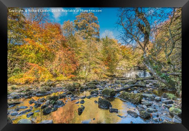 Autumn at Cotter Force Waterfall, Yorkshire Dales Framed Print by Richard Laidler