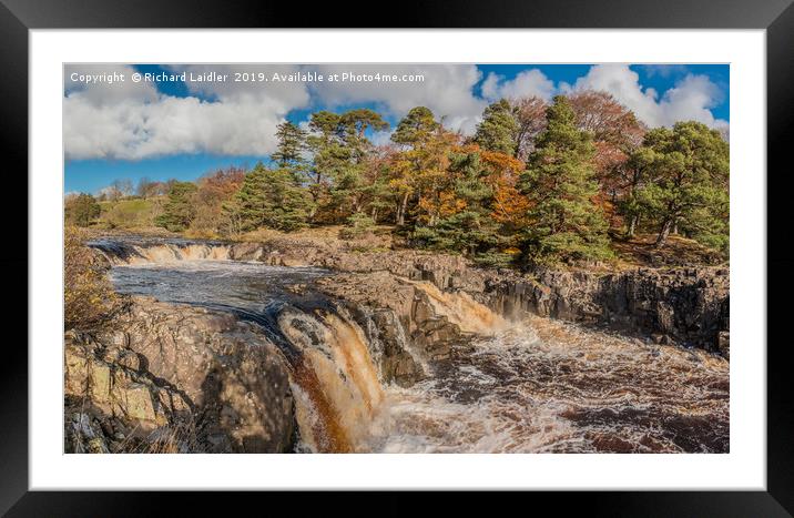 Low Force Waterfall, Teesdale from the Pennine Way Framed Mounted Print by Richard Laidler