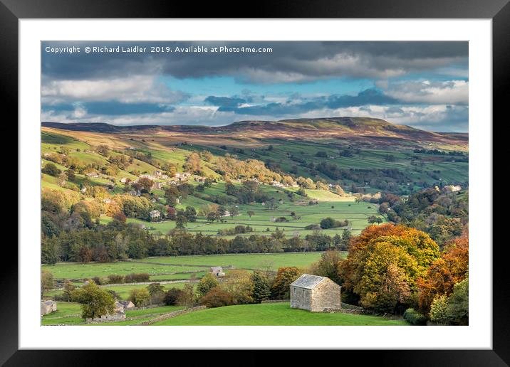 Low Row and Calver Hill, Swaledale, Yorkshire Framed Mounted Print by Richard Laidler