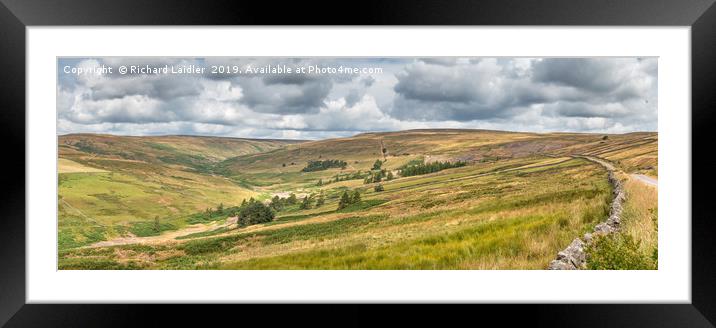 The Hudes Hope Valley, Teesdale, Panorama Framed Mounted Print by Richard Laidler
