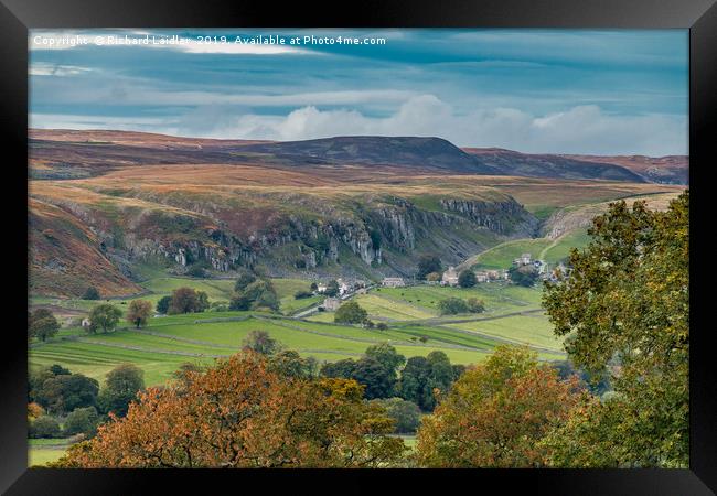 Holwick, Upper Teesdale from Middle Side in Autumn Framed Print by Richard Laidler