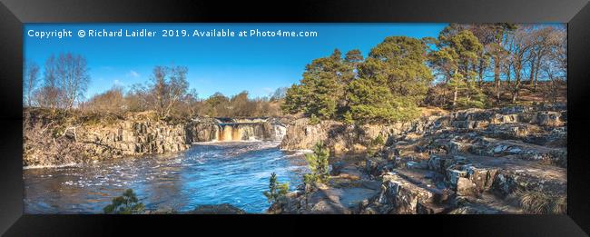 Winter at Low Force Waterfall, Teesdale, Panorama Framed Print by Richard Laidler