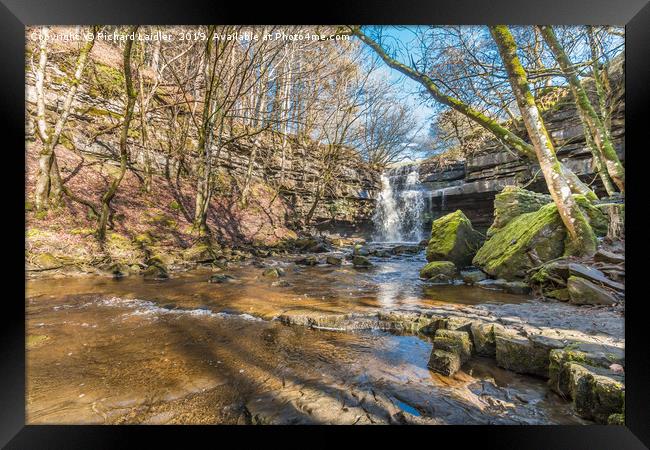 Summerhill Force and Gibson's Cave, Teesdale Framed Print by Richard Laidler