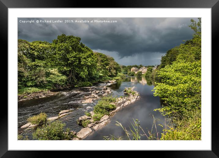 Dramatic Light on the Tees at Barnard Castle Framed Mounted Print by Richard Laidler