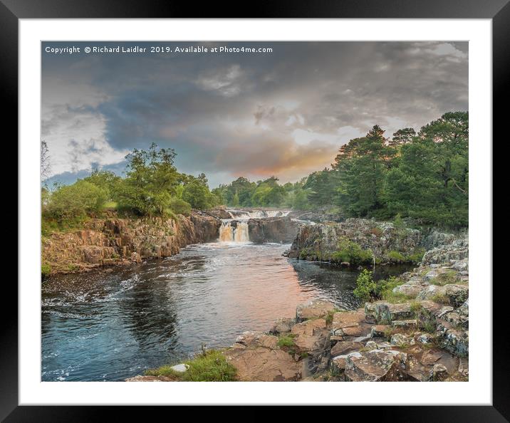 Low Force Waterfall on the Summer Solstice 3 Framed Mounted Print by Richard Laidler