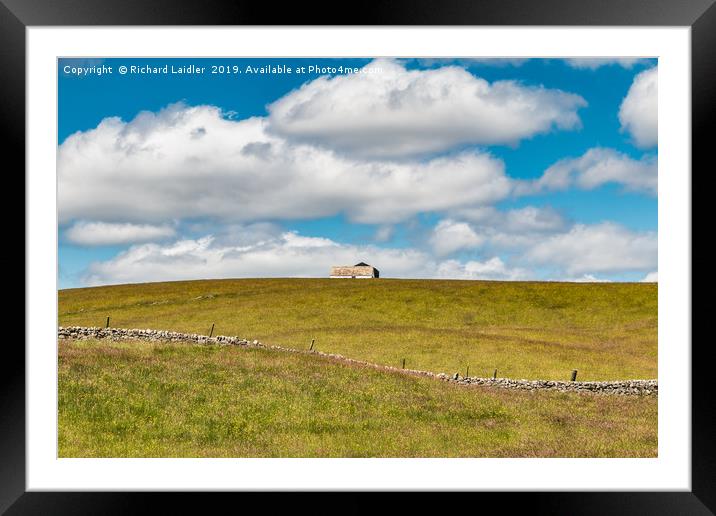 Barns at Lingy Hill, Harwood, Upper Teesdale Framed Mounted Print by Richard Laidler
