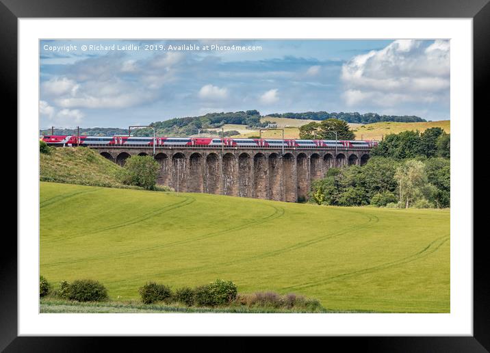 LNER Train Crossing Alnmouth Viaduct Framed Mounted Print by Richard Laidler