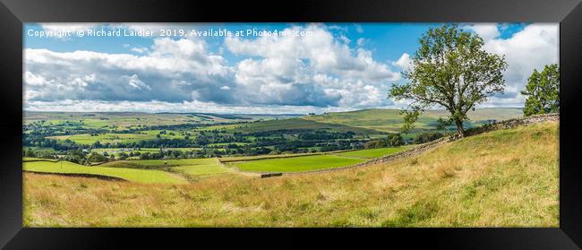Teesdale to Lunedale from Blunt House Panorama Framed Print by Richard Laidler