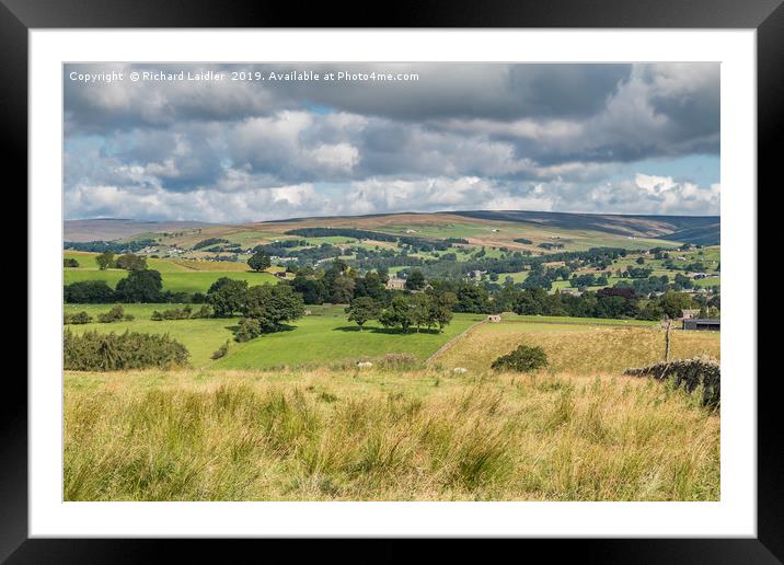 North over Laithkirk, Teesdale Framed Mounted Print by Richard Laidler