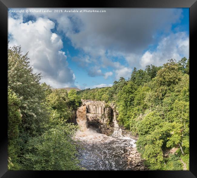 High Force Waterfall Teesdale in Spate, Panorama Framed Print by Richard Laidler