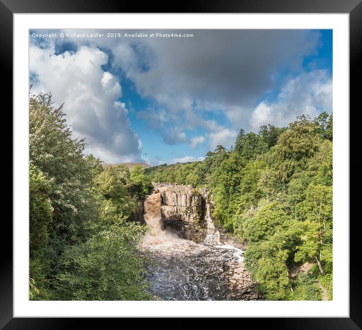 High Force Waterfall Teesdale in Spate, Panorama Framed Mounted Print by Richard Laidler