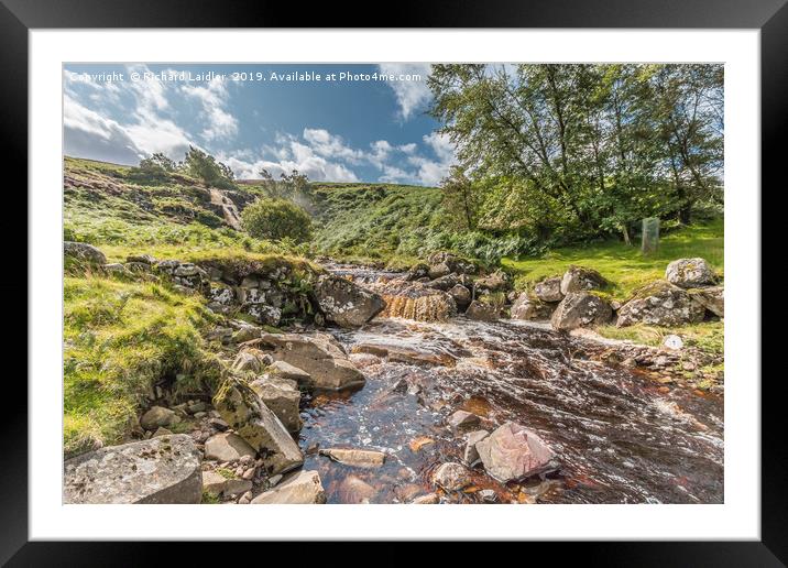 Blea Beck and Waterfall in Spate (1) Framed Mounted Print by Richard Laidler