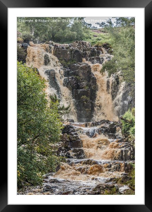 Blea Beck Waterfall, Upper Teesdale, In Spate (2) Framed Mounted Print by Richard Laidler