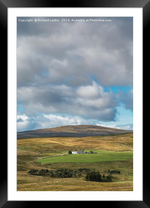 Peghorn Lodge farm and Meldon Hill, Upper Teesdale Framed Mounted Print by Richard Laidler