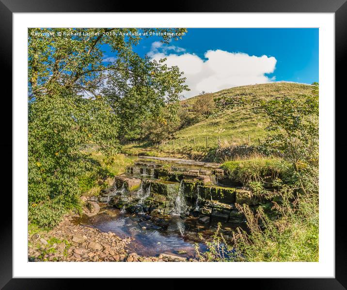Waterfall on Ettersgill Beck, Early Autumn Framed Mounted Print by Richard Laidler