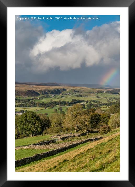 Rainbow at Holwick, Teesdale 2 Framed Mounted Print by Richard Laidler