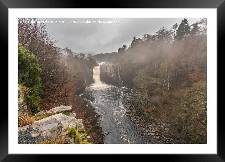 Fog lifting at High Force Waterfall, Teesdale Framed Mounted Print by Richard Laidler