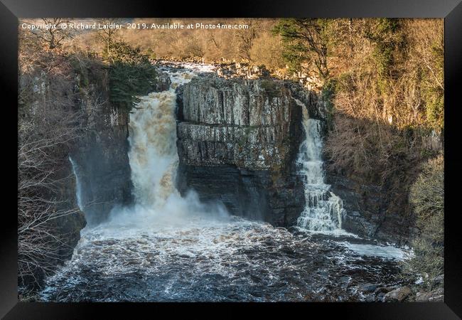 Winter Sun on High Force Waterfall, Teesdale Framed Print by Richard Laidler