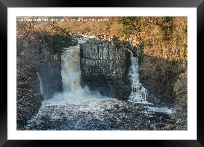 Winter Sun on High Force Waterfall, Teesdale Framed Mounted Print by Richard Laidler
