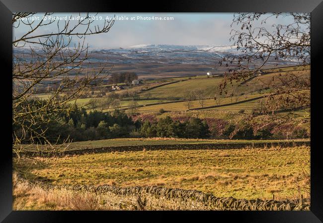 Snow Covered Holwick Fell from Snaisgill, Teesdale Framed Print by Richard Laidler