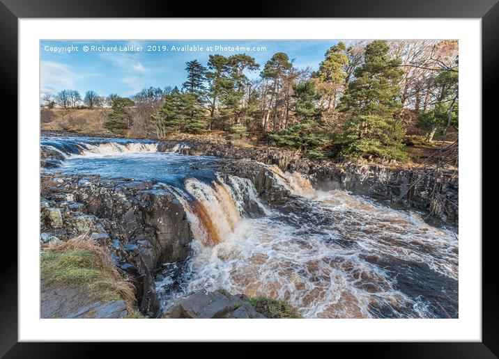 Winter Sun at Low Force Waterfall (2) Framed Mounted Print by Richard Laidler