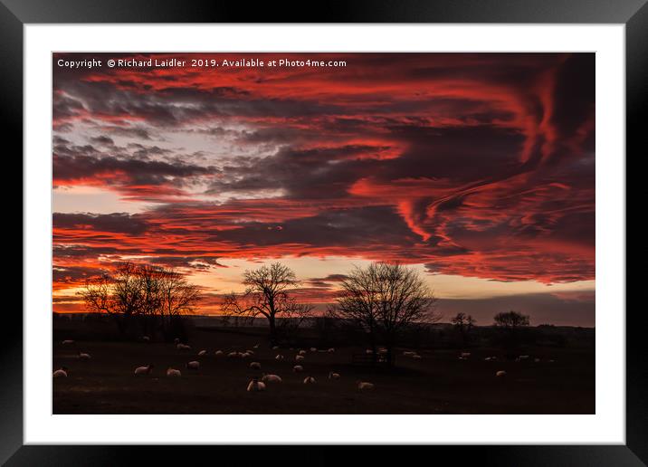 Hutton Magna Sunset, 29 December 2019 Framed Mounted Print by Richard Laidler
