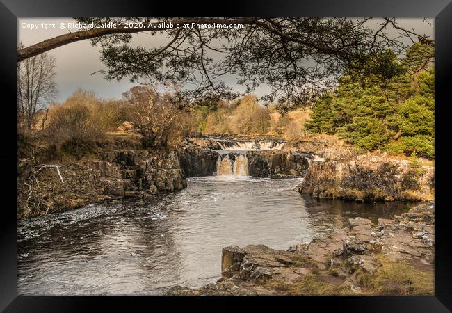 Winter Sun on Low Force Waterfall Teesdale (1) Framed Print by Richard Laidler