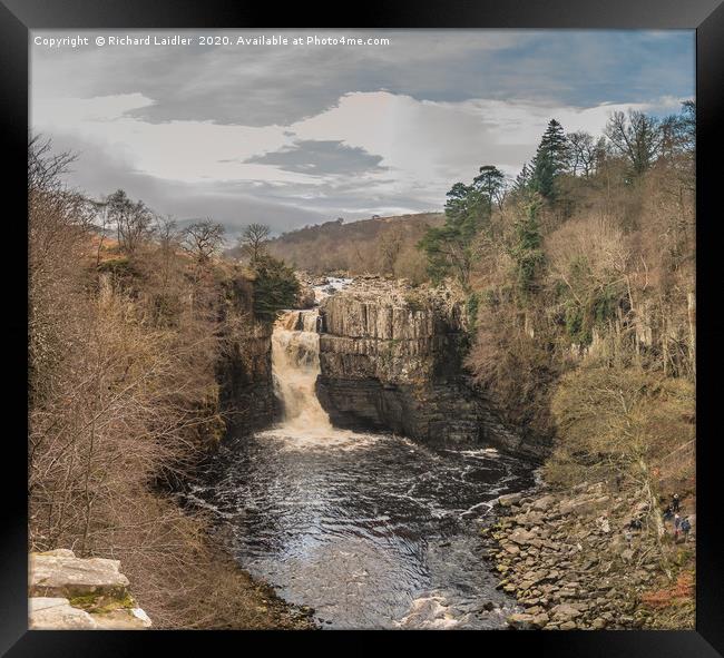 Winter Sun on High Force Waterfall Teesdale Framed Print by Richard Laidler