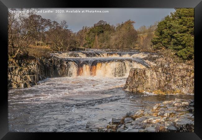 Winter Sun, Low Force Waterfall, Teesdale Framed Print by Richard Laidler