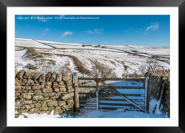 Ash Dub Farm, Teesdale, in Winter Framed Mounted Print by Richard Laidler