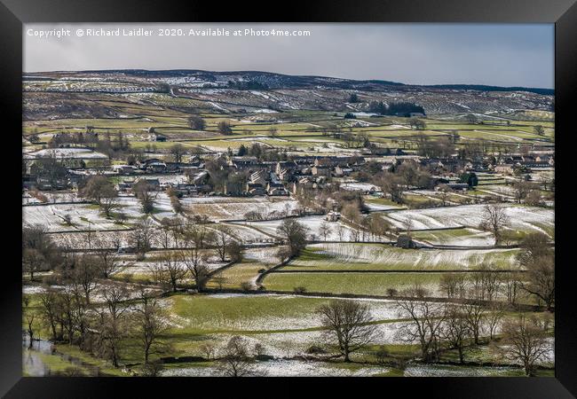 Mickleton, Teesdale from Whistle Crag in Winter Framed Print by Richard Laidler