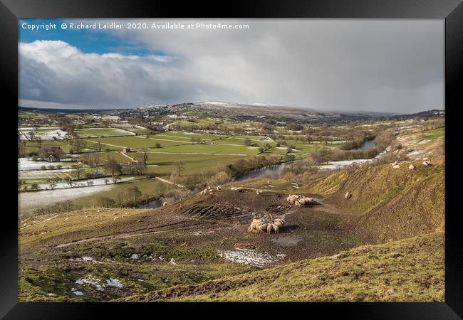 Teesdale and Lunedale from Whistle Crag in Winter Framed Print by Richard Laidler