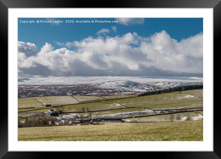 Over to Cronkley from Scar End, Teesdale in Snow Framed Mounted Print by Richard Laidler