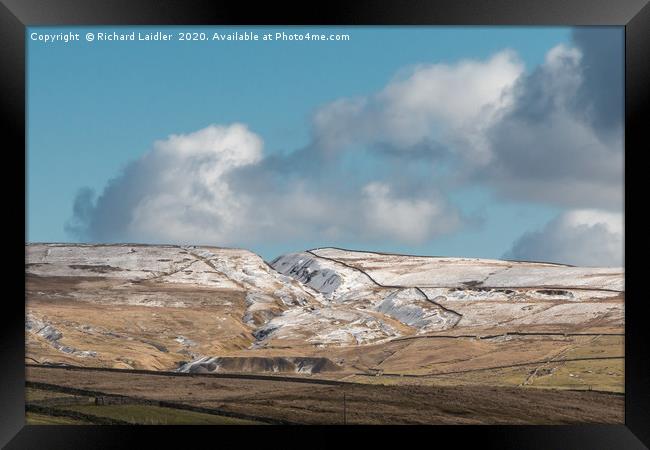 The Coldberry Gutter, Teesdale, in Snow Framed Print by Richard Laidler