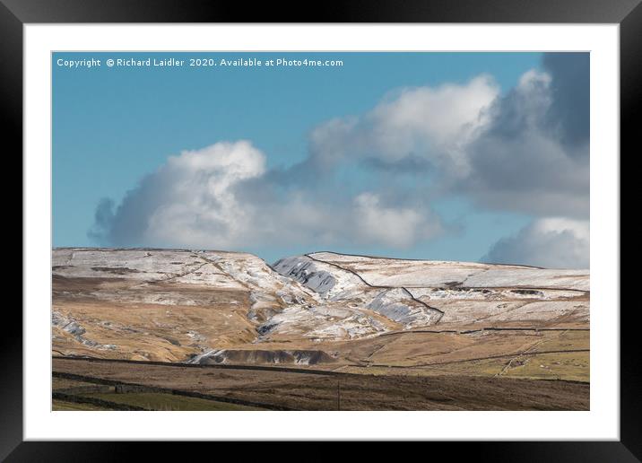 The Coldberry Gutter, Teesdale, in Snow Framed Mounted Print by Richard Laidler
