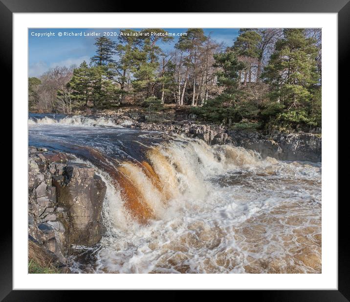 Low Force Waterfall from the Pennine Way, Teesdale Framed Mounted Print by Richard Laidler