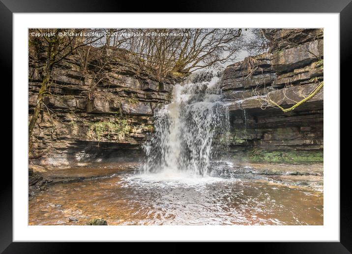 Summerhill Force and Gibsons Cave, Teesdale Framed Mounted Print by Richard Laidler