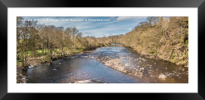 The River Tees from Whorlton Bridge Panorama Framed Mounted Print by Richard Laidler