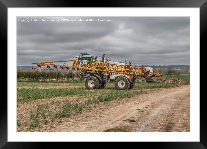 Oilseed Rape Fertilizer Spraying Framed Mounted Print by Richard Laidler