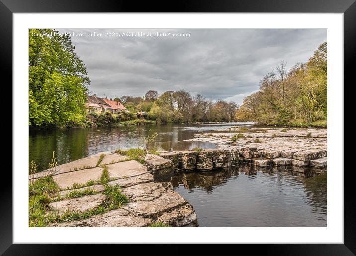 Waterside Cottages, Wycliffe, Teesdale Framed Mounted Print by Richard Laidler