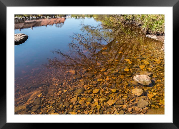 Pebbles and Reflections, Whorlton, Teesdale Framed Mounted Print by Richard Laidler