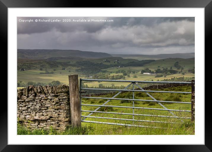 Upper Teesdale from Stable Edge, Dramatic Light Framed Mounted Print by Richard Laidler