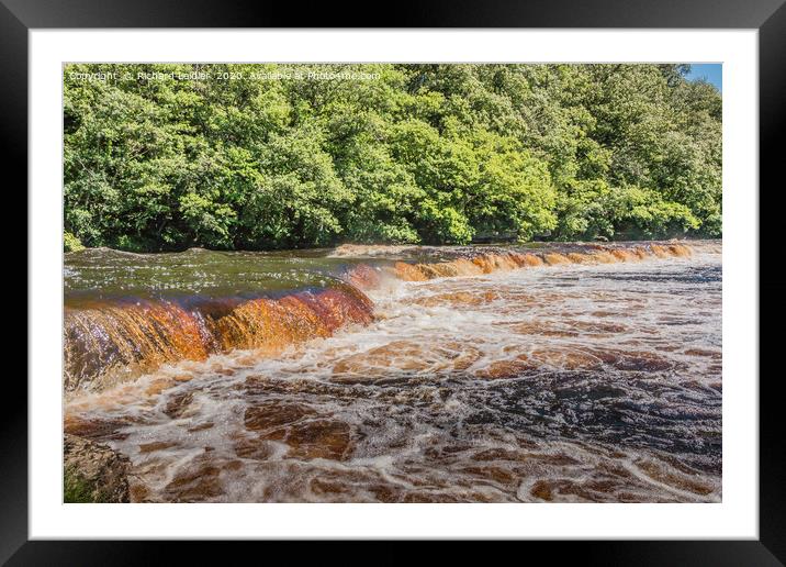  Whorlton Cascades in High Flood, Teesdale Framed Mounted Print by Richard Laidler